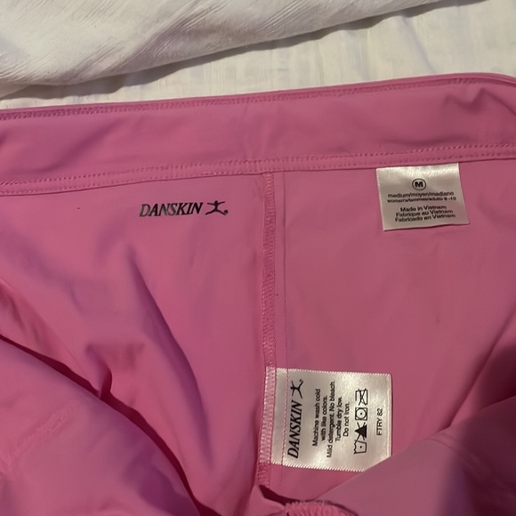 Danskin M pink capri nylon spandex adjustable waist pants pockets euc - Picture 6 of 10